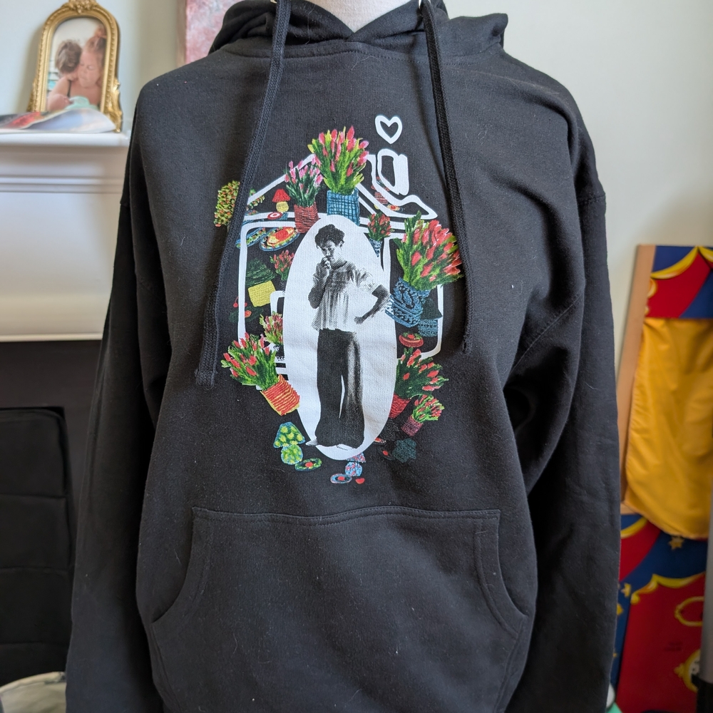 Women's Black Graphic Hoodie